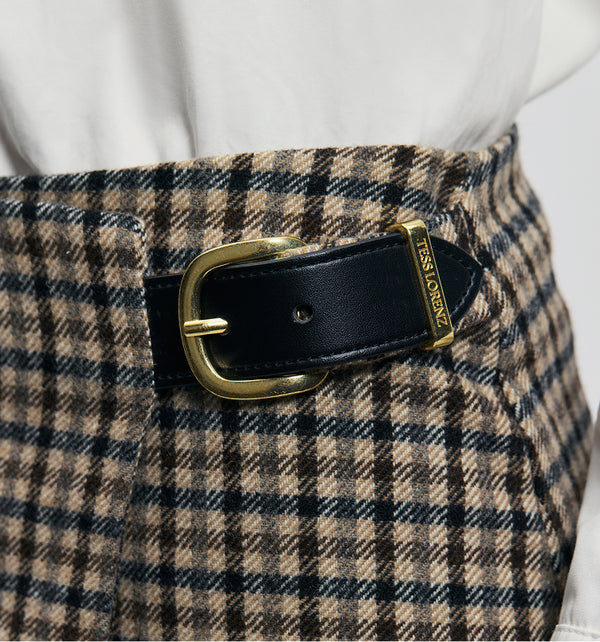 Mini Wrap Skirt in Wool