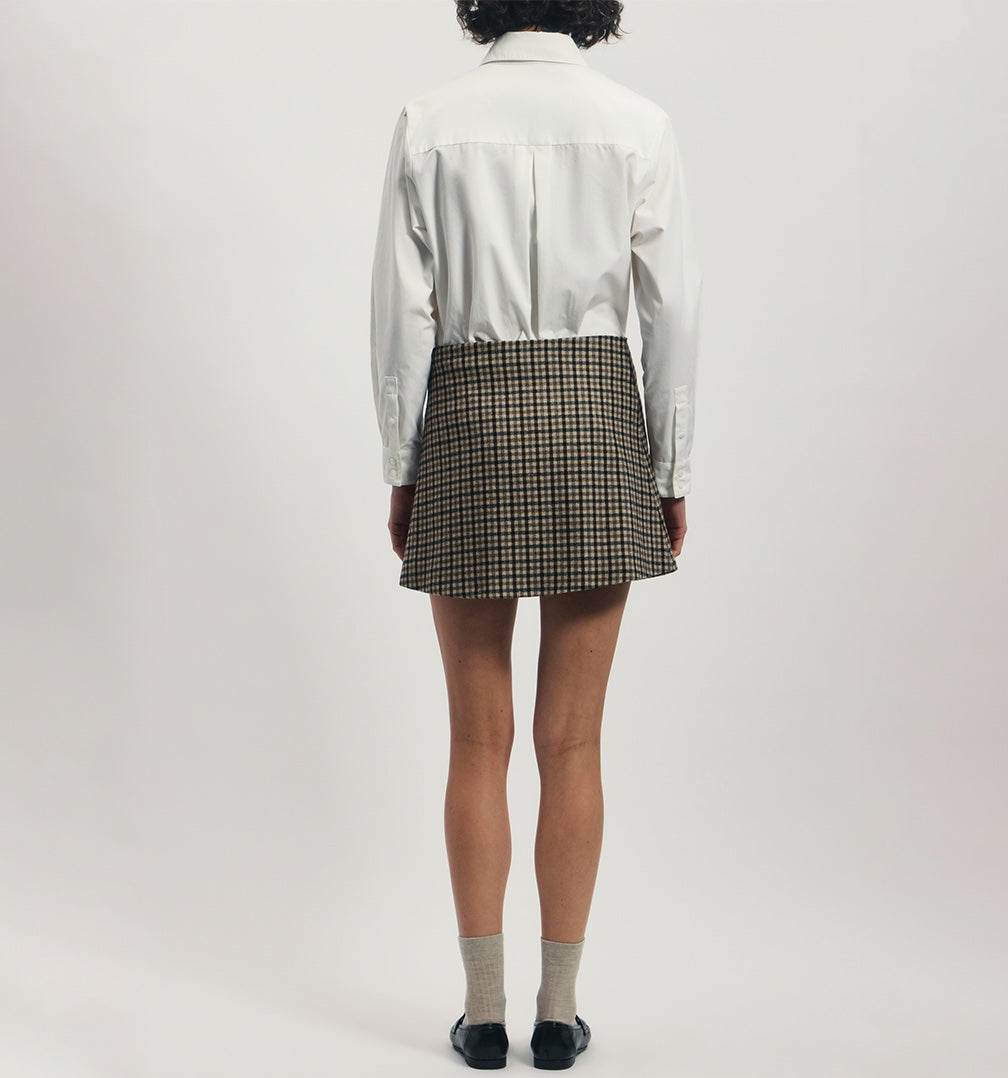 Mini Wrap Skirt in Wool