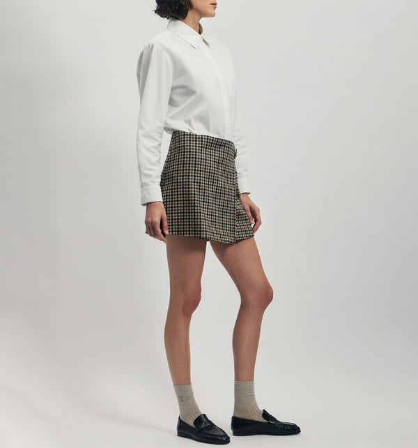 Mini Wrap Skirt in Wool