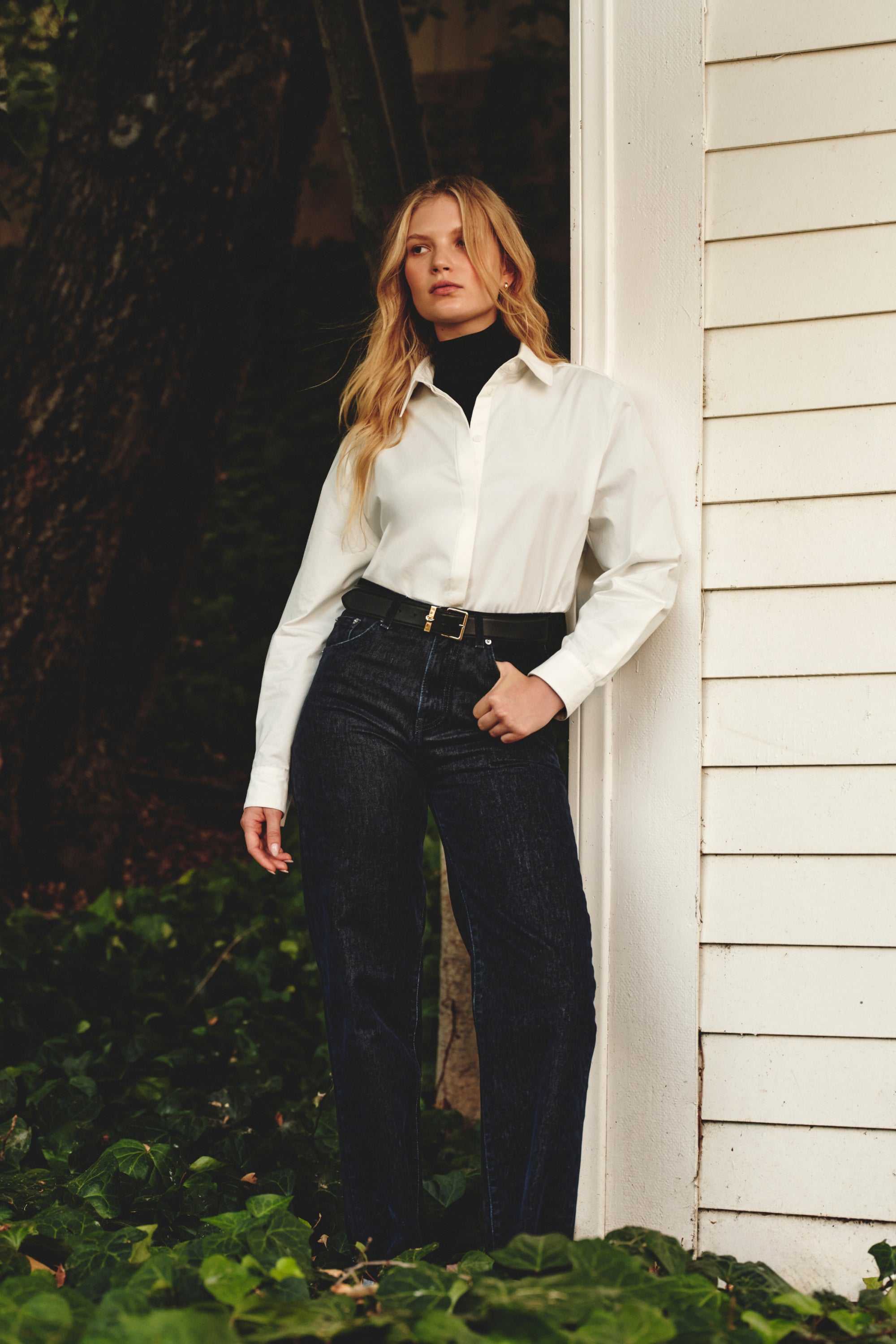 Jeans in Flocked Velvet Denim