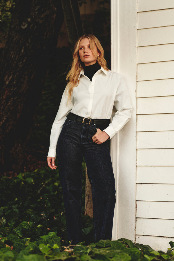 Jeans in Flocked Velvet Denim
