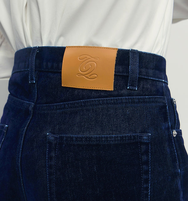 Jeans in Flocked Velvet Denim