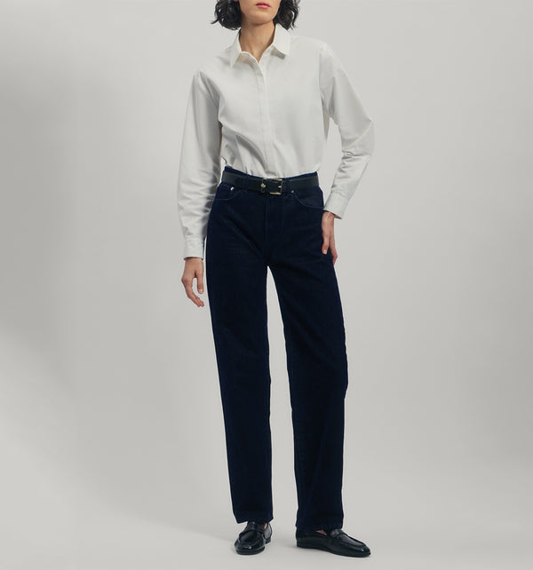 Jeans in Flocked Velvet Denim