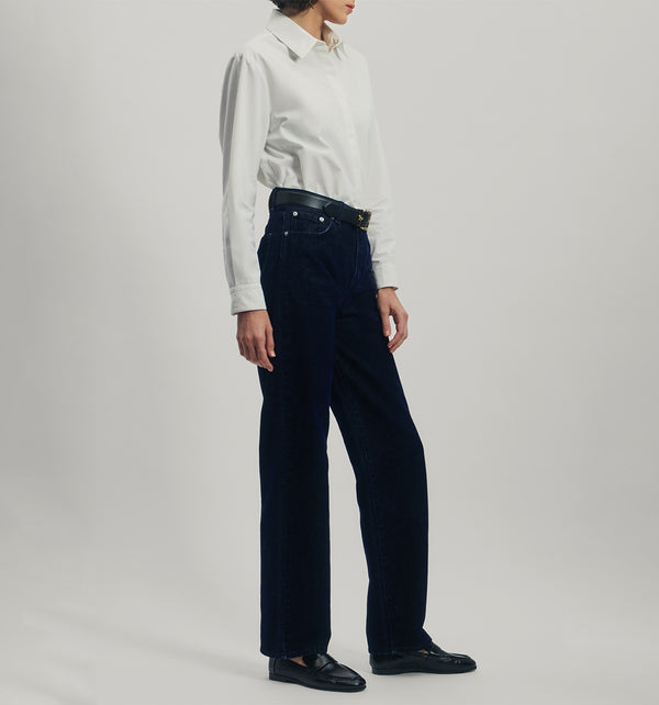 Jeans in Flocked Velvet Denim