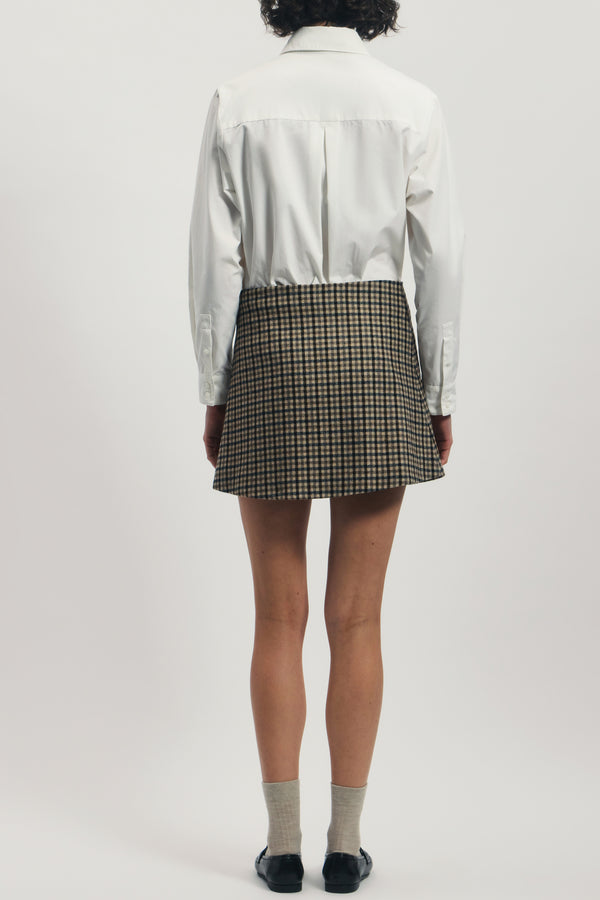 Mini Wrap Skirt in Wool