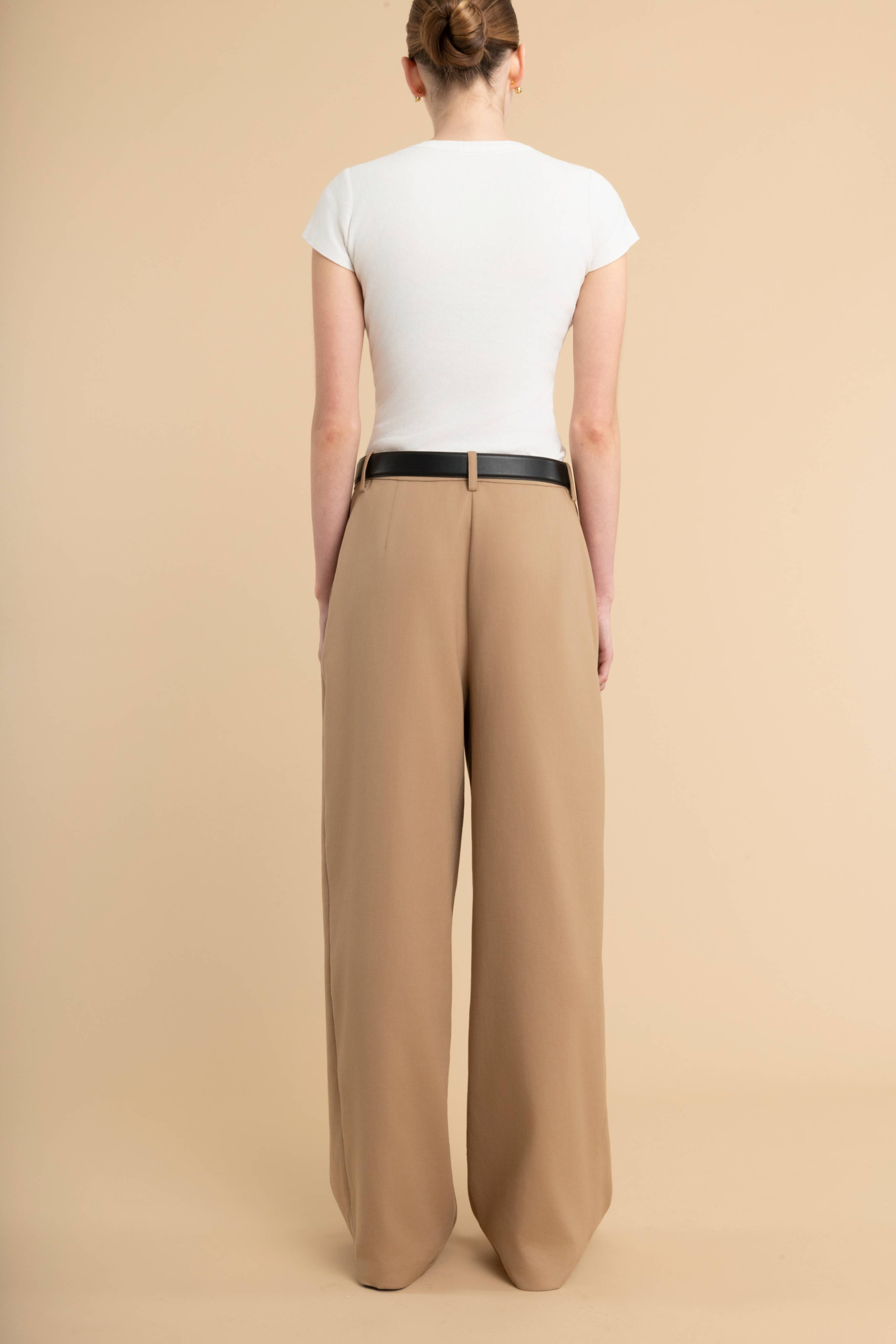 Pleated Trousers in Cotton Blend