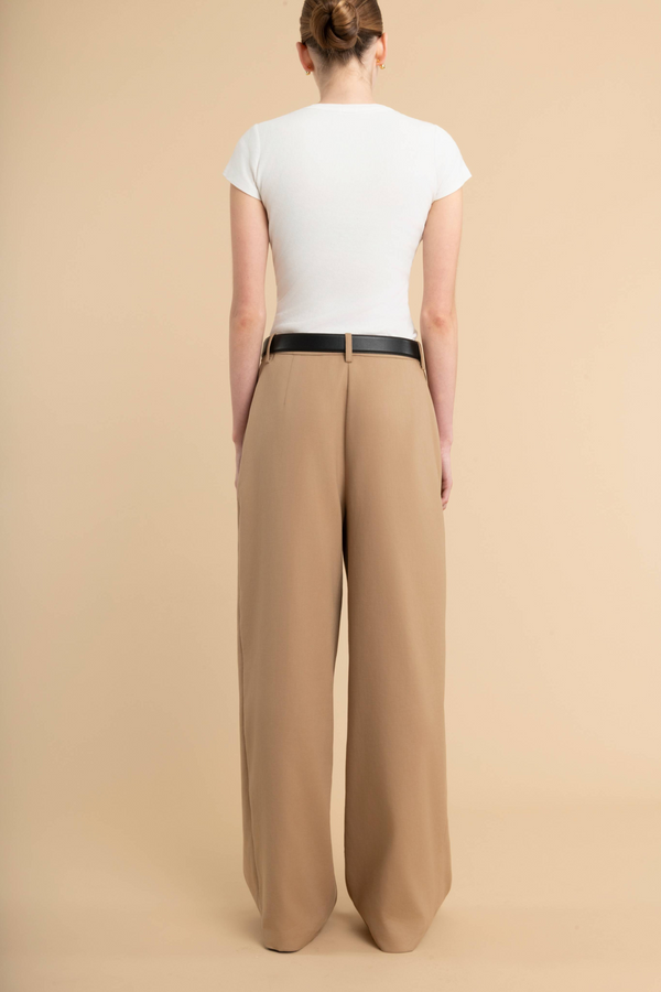 Pleated Trousers in Cotton Blend