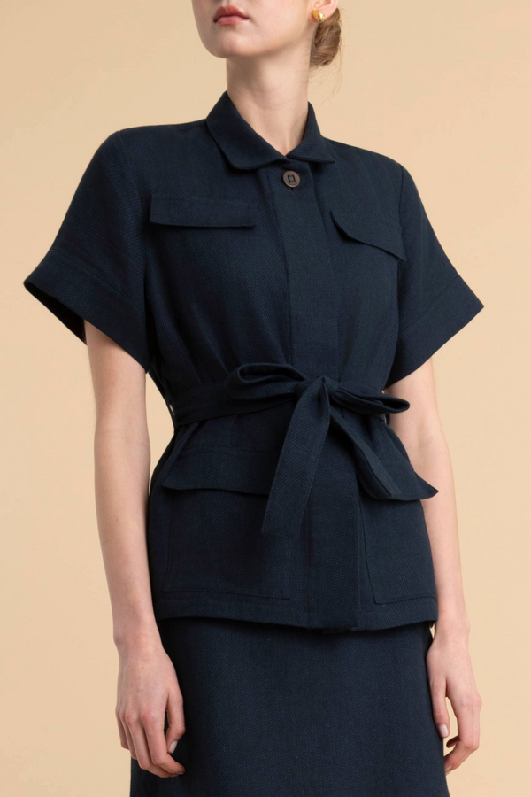 Jacket Top in Cotton Linen Blend