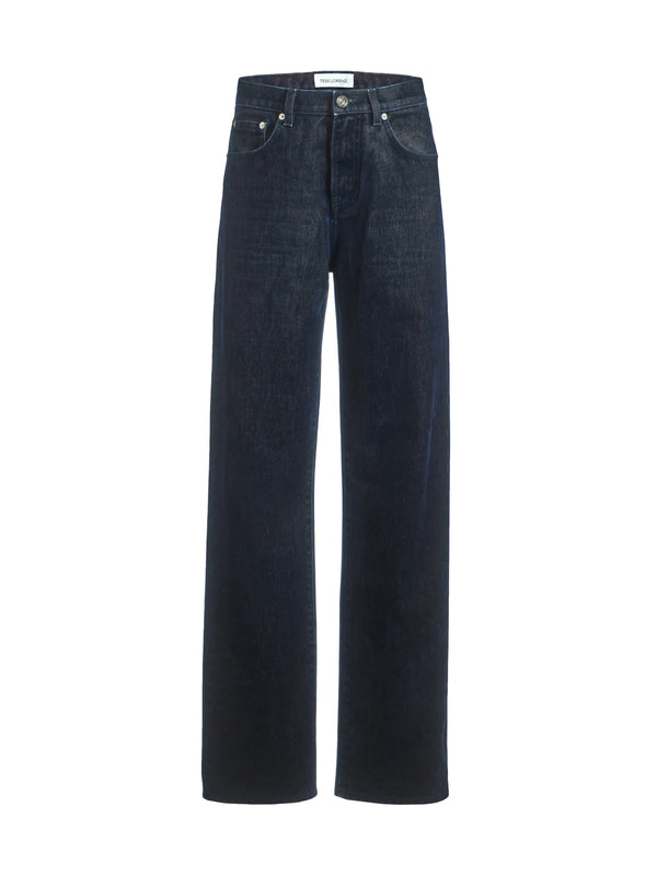 Jeans in Flocked Velvet Denim