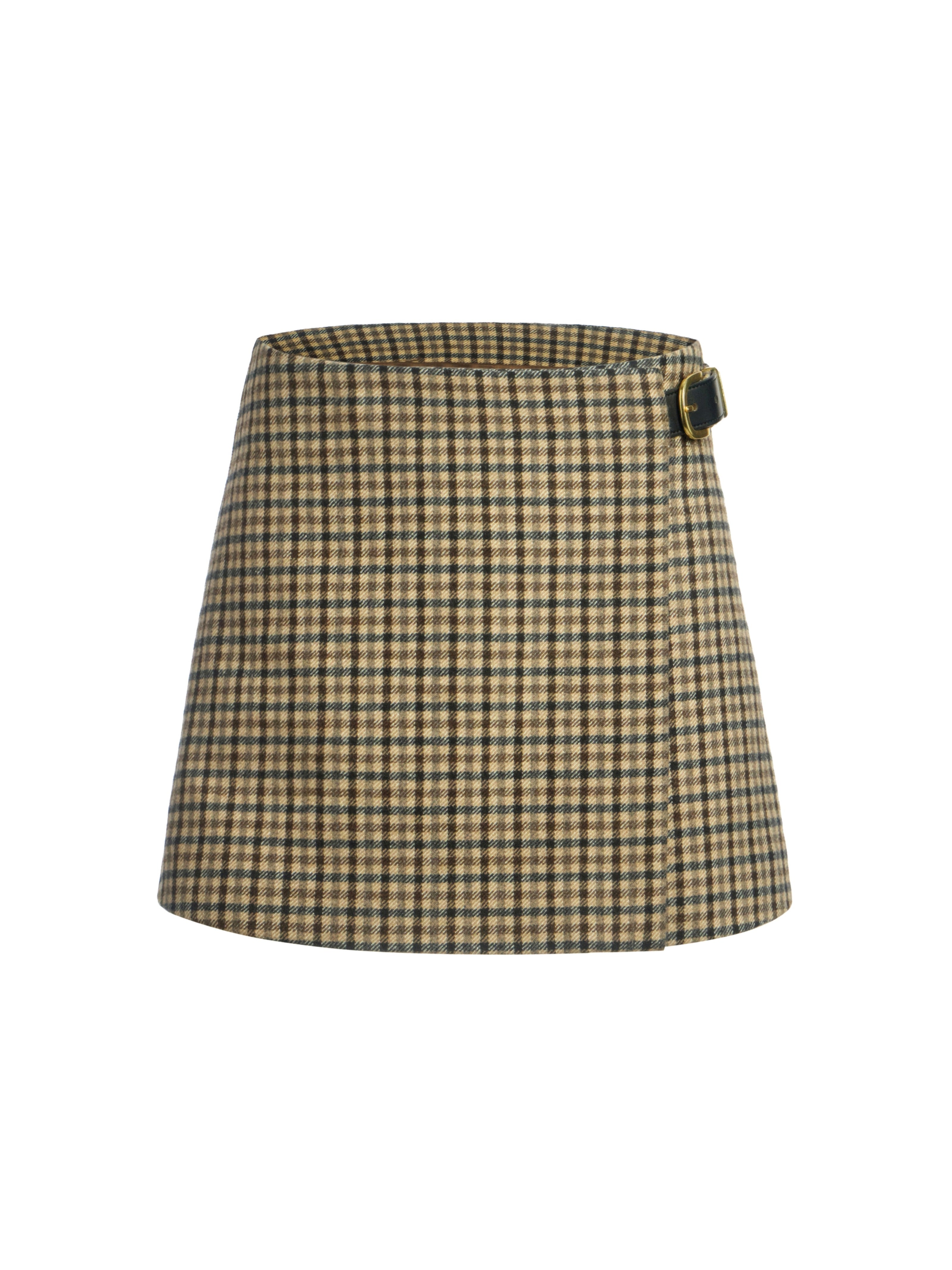Mini Wrap Skirt in Wool