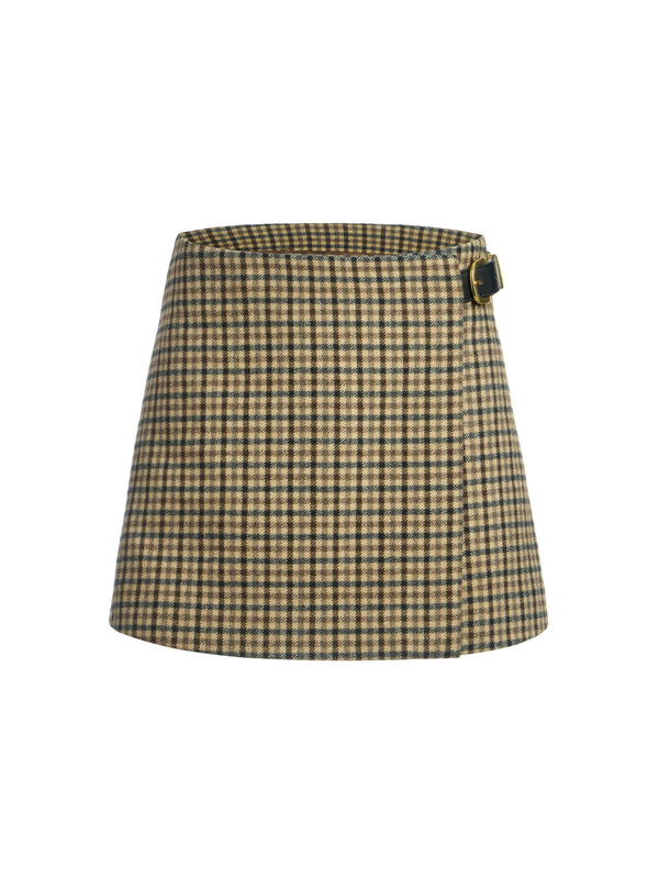 Mini Wrap Skirt in Wool